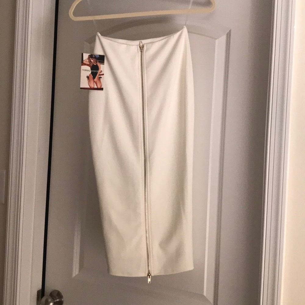 Back Gold Zipper Pencil Skirt